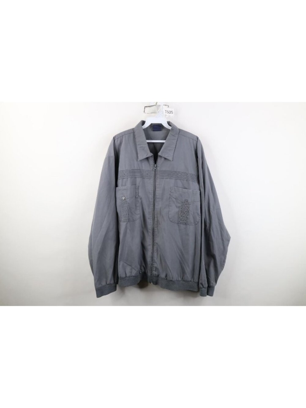 Vintage 90s Streetwear Mens 2XL Ribbed Full Zip Collared Shirt Jacket Jac Shirt